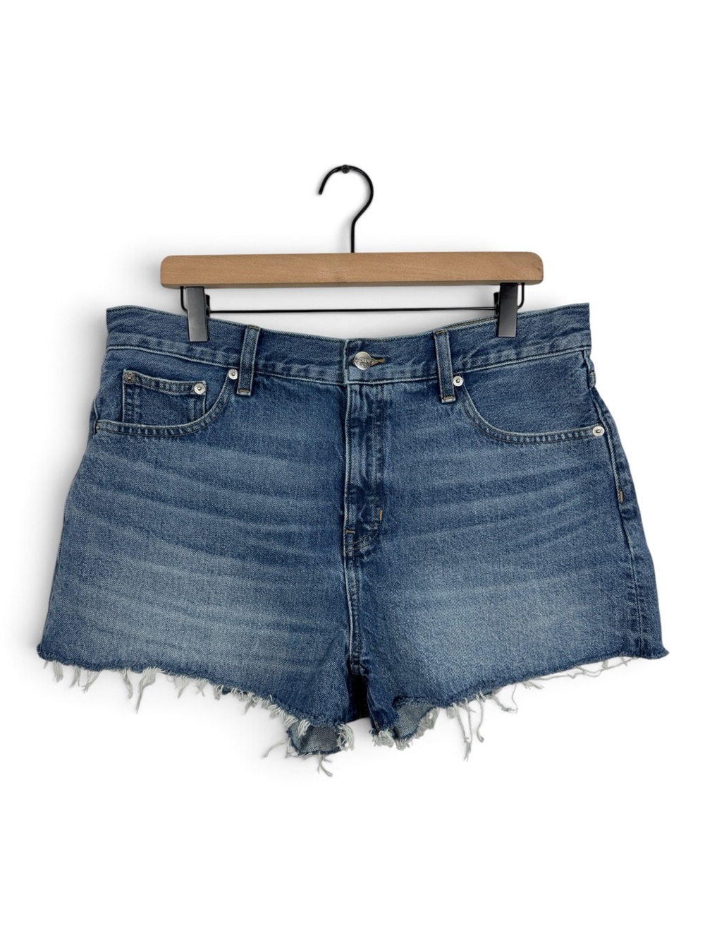 WS36 {J. Crew} Blue Cutoff Raw Hem Denim Jean Shorts
